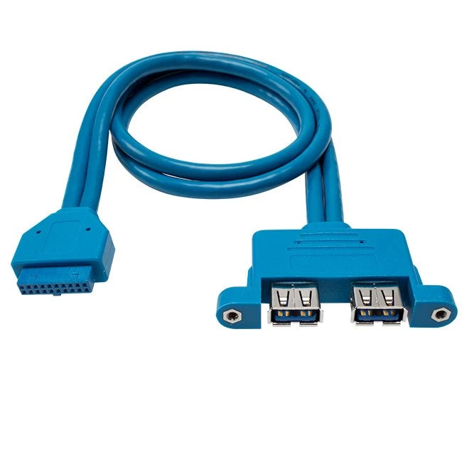 2 Bağlantı Noktalı USB3.0 Bir Dişi - Anakart 20pin Dişi Kablo