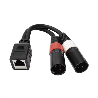Çift XLR Fiş Ses Kablosuna RJ45 Dişi Soket